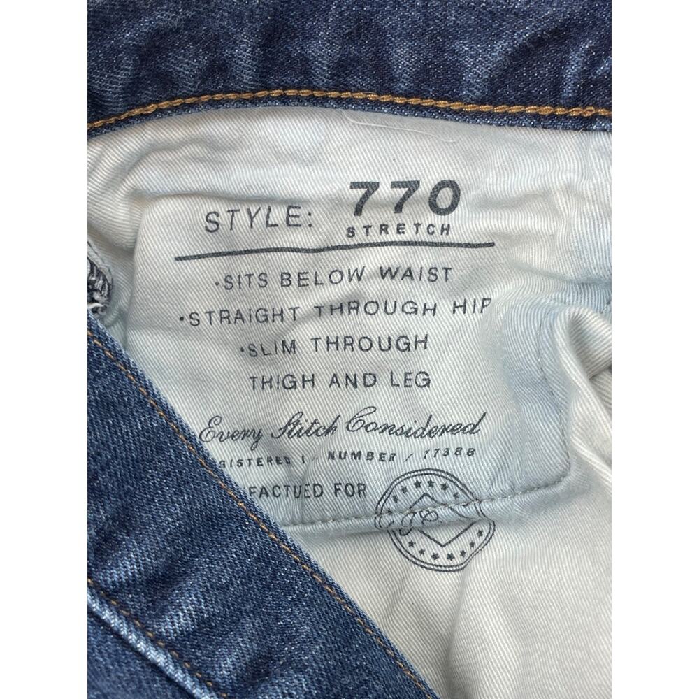 J Crew Jeans Mens 32 x 30 Blue Cotton Blend Stretch 770 Straight Slim Fit - Picture 5 of 8